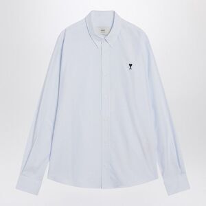 Ami Paris Men's Light Blue/White Striped Shirt Ami De Coeur